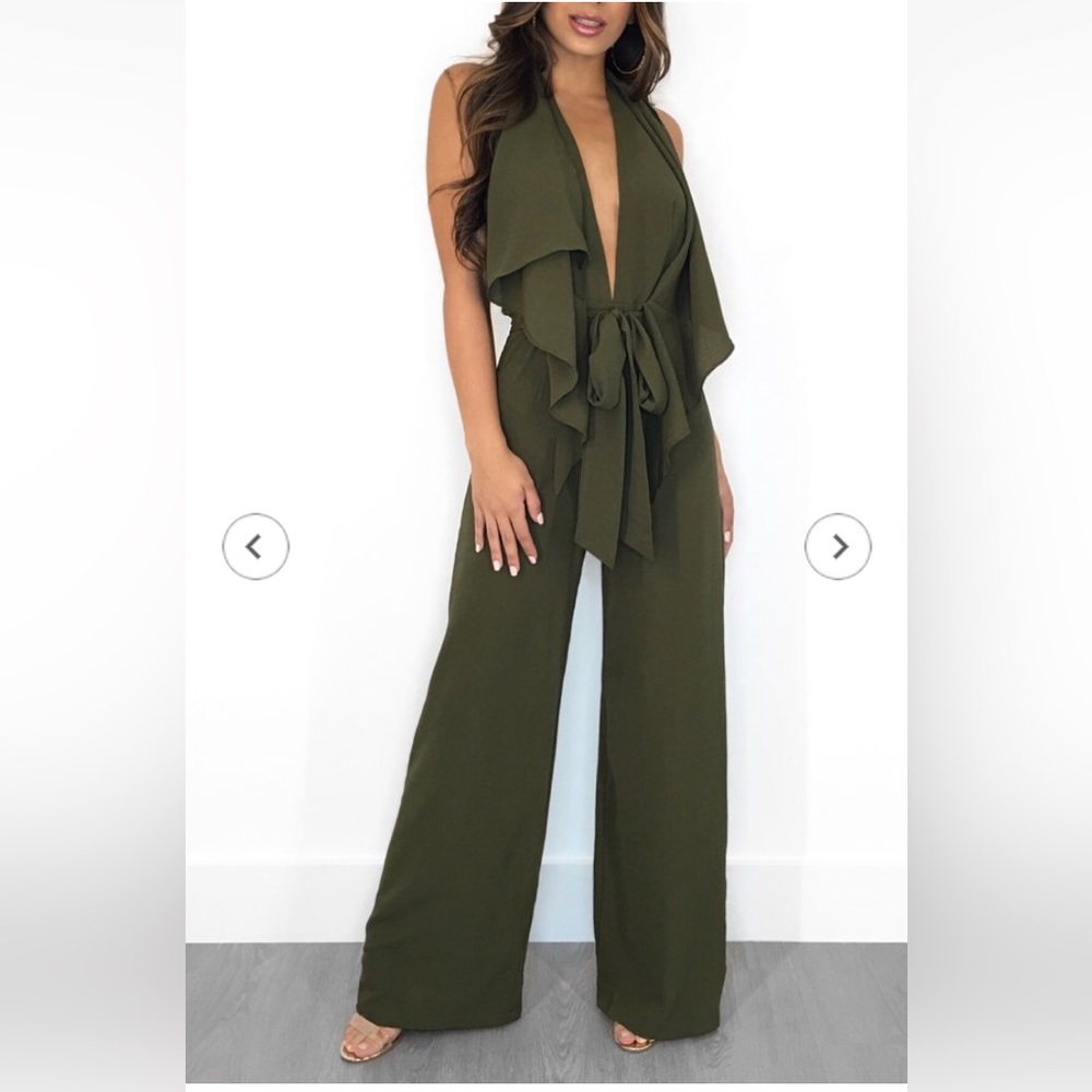 Olive fall romper